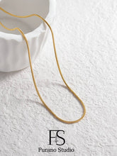 Load image into Gallery viewer, 1mm Gold Thin Herringbone Necklace