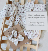 Load image into Gallery viewer, Baby Girl Soft Cotton Bubble Romper ruffle | Claudia + Bow