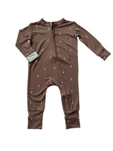 Load image into Gallery viewer, Zipper Romper - Brown Lightning