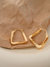 Load image into Gallery viewer, 18k gold irregular hoop earring; rectangle drop earring