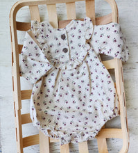 Load image into Gallery viewer, Baby Girl Soft Cotton Bubble Romper ruffle | Claudia + Bow