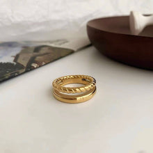 Load image into Gallery viewer, 18K Gold Double Twisted Ring, 18K Gold Braided Ring