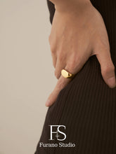 Load image into Gallery viewer, 18K Gold Filled Hexagon ring, Gold Black Signet ring