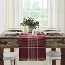 Load image into Gallery viewer, Eston Burgundy Tan Plaid Runner 12x36