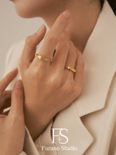 Load image into Gallery viewer, 18K Gold Filled band ring, Vintage matte gold minimalist ban