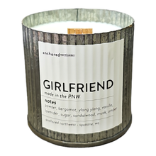 Load image into Gallery viewer, Girlfriend Rustic Vintage Farmhouse Wood Wick Candle: 10oz