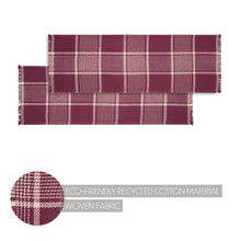 Load image into Gallery viewer, Eston Burgundy Tan Plaid Runner 12x36