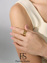 Load image into Gallery viewer, 18K Gold Chunky Double Band Ring