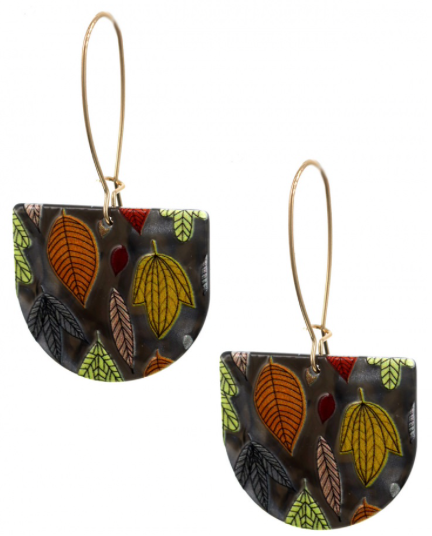 Acrylic 3D Printing Leaf Dangle Earring Set