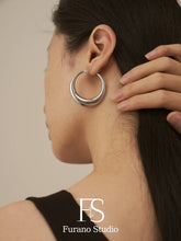 Load image into Gallery viewer, 18k Gold Hoop Earrings; Dangle Drop Earring
