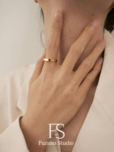 Load image into Gallery viewer, 18K Gold Filled band ring, Vintage matte gold minimalist ban
