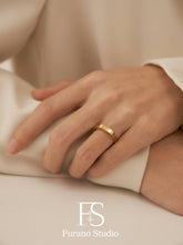 Load image into Gallery viewer, 18K Gold Filled band ring, Vintage matte gold minimalist ban
