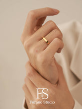 Load image into Gallery viewer, 18K Gold Filled band ring, Vintage matte gold minimalist ban
