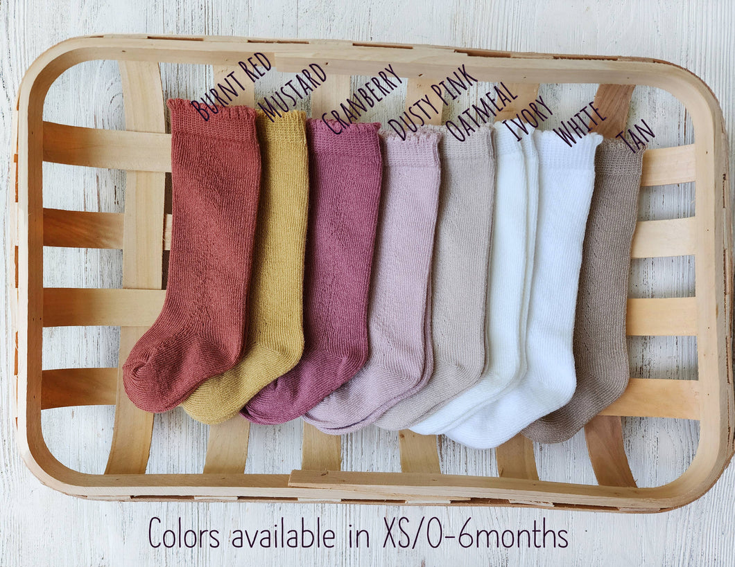 Baby Kids knee high socks french lace Dressy knit socks (Copy)