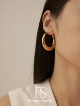 Load image into Gallery viewer, 18k Gold Hoop Earrings; Dangle Drop Earring
