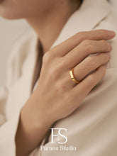 Load image into Gallery viewer, 18K Gold Filled band ring, Vintage matte gold minimalist ban
