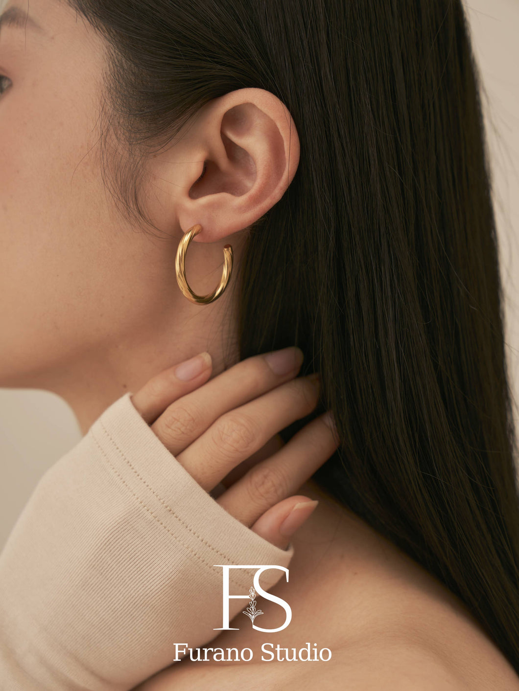 18K Gold Plated Twisted Hoop earrings, Open hoop earrings, Minimalist earrings, Statement earrings, Everyday simple earrings, Hypoallergenic