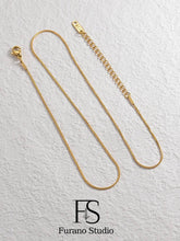 Load image into Gallery viewer, 1mm Gold Thin Herringbone Necklace
