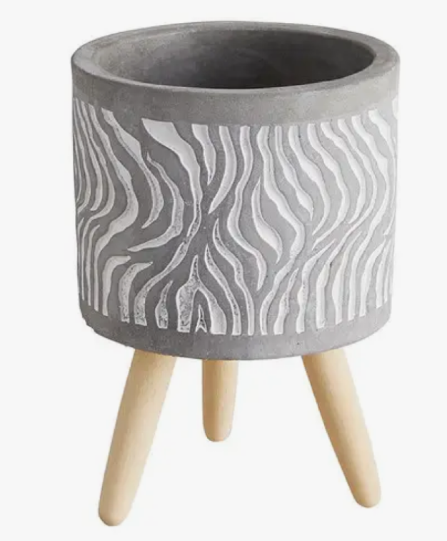 Swirl Wood Leg Pot