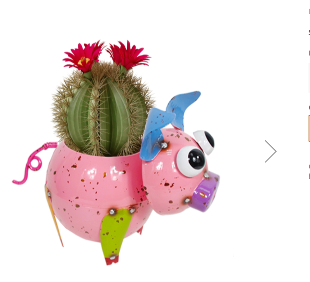 Metal Pig Planter