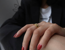 Load image into Gallery viewer, 18K Gold Double Twisted Ring, 18K Gold Braided Ring
