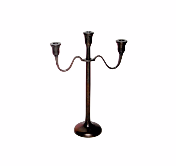 Cast Aluminum 3-Arm Candle Holder