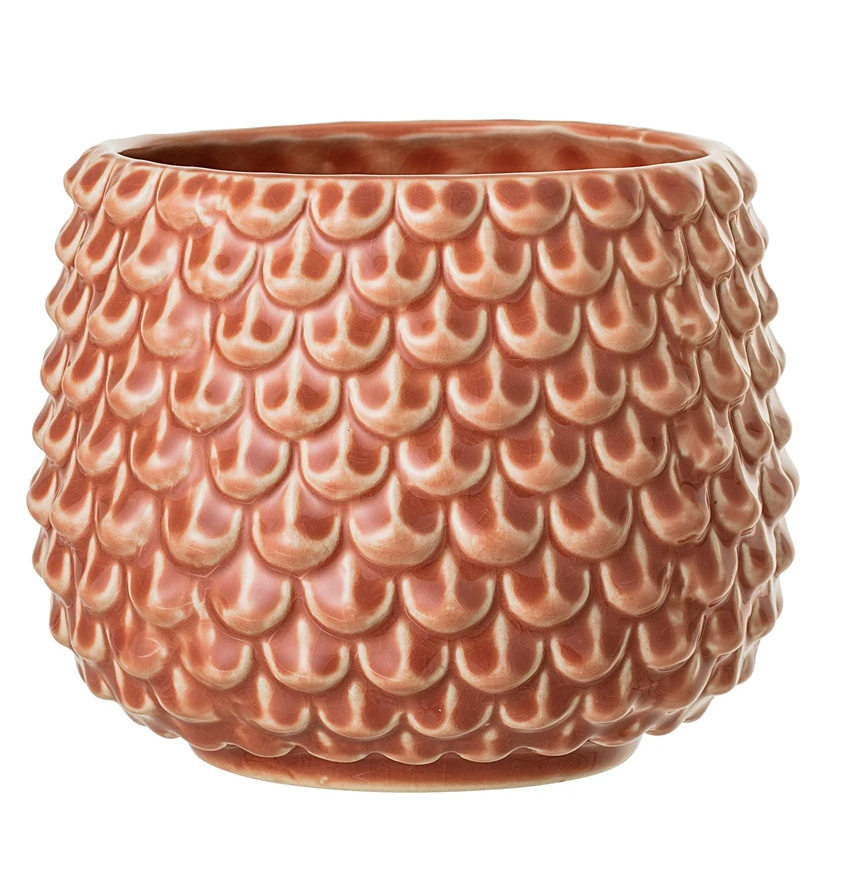 Planter with Fish Scale Pattern