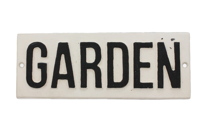 Cast Iron Sign-Garden