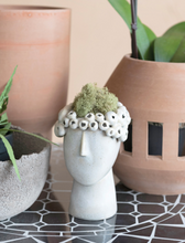 Load image into Gallery viewer, Stoneware Head Planter, Reactive Glaze

