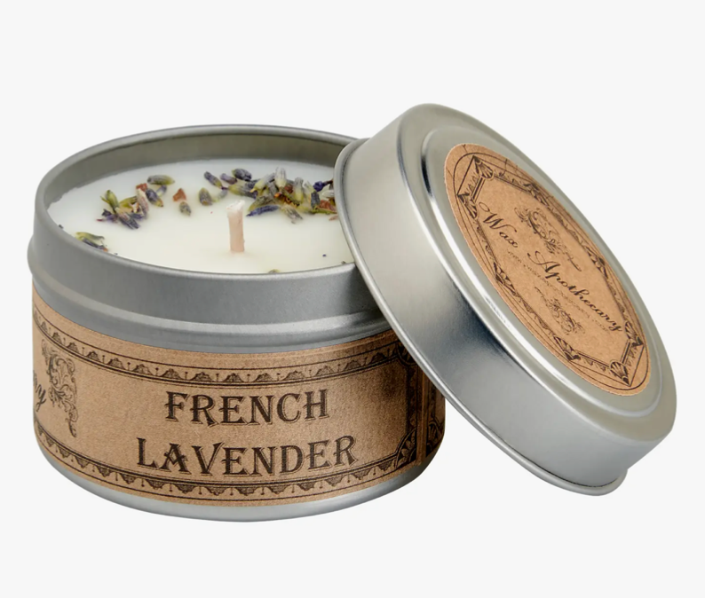 French Lavender Botanical Travel Tin Candle