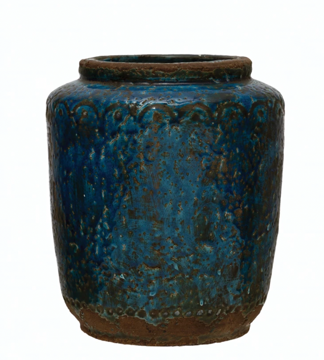 Debossed Terra-cotta Vase