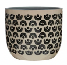 Load image into Gallery viewer, Hand-Painted Stoneware Planters w/ Patterns
