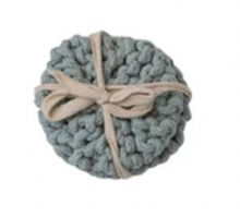 Load image into Gallery viewer, Round Cotton Crocheted Coasters Set of 4
