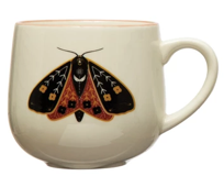 12 oz. Stoneware Mug w/ Insect & Colored Rim