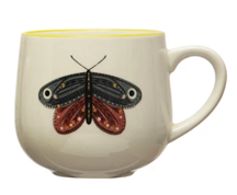 12 oz. Stoneware Mug w/ Insect & Colored Rim