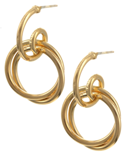 18K Gold Filled Round Drop Earring Set