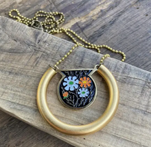 Load image into Gallery viewer, Enamel Flora Pendant Charm Necklace
