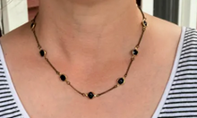 Load image into Gallery viewer, Jet &amp; Brass Beaded Necklace

