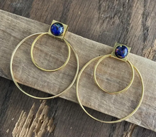 Load image into Gallery viewer, Milky Way Gold Double Hoop Earrings
