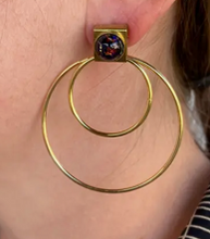Load image into Gallery viewer, Milky Way Gold Double Hoop Earrings
