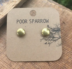 Simple Brass Dots Post Stud Earrings