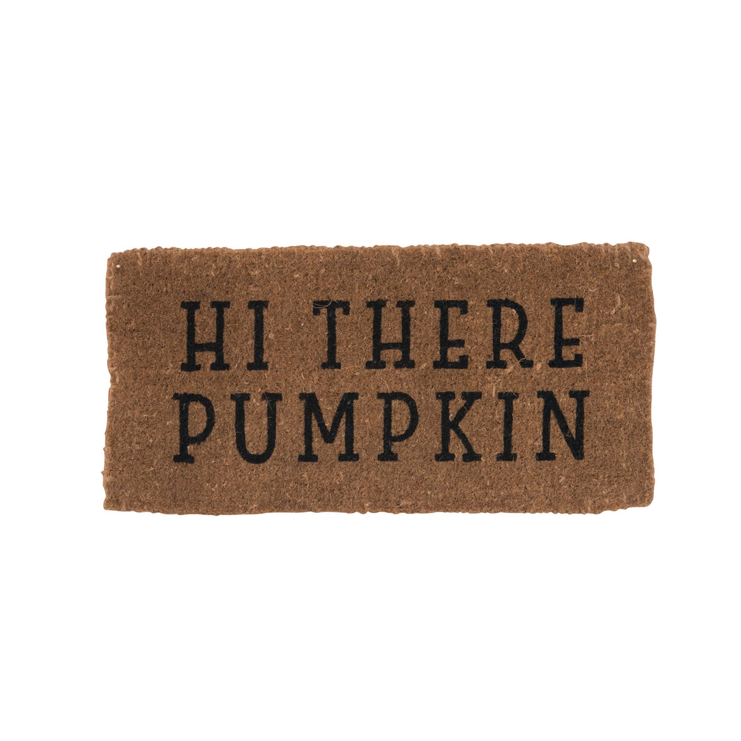 Hi There Pumpkin Natural Coir Doormat