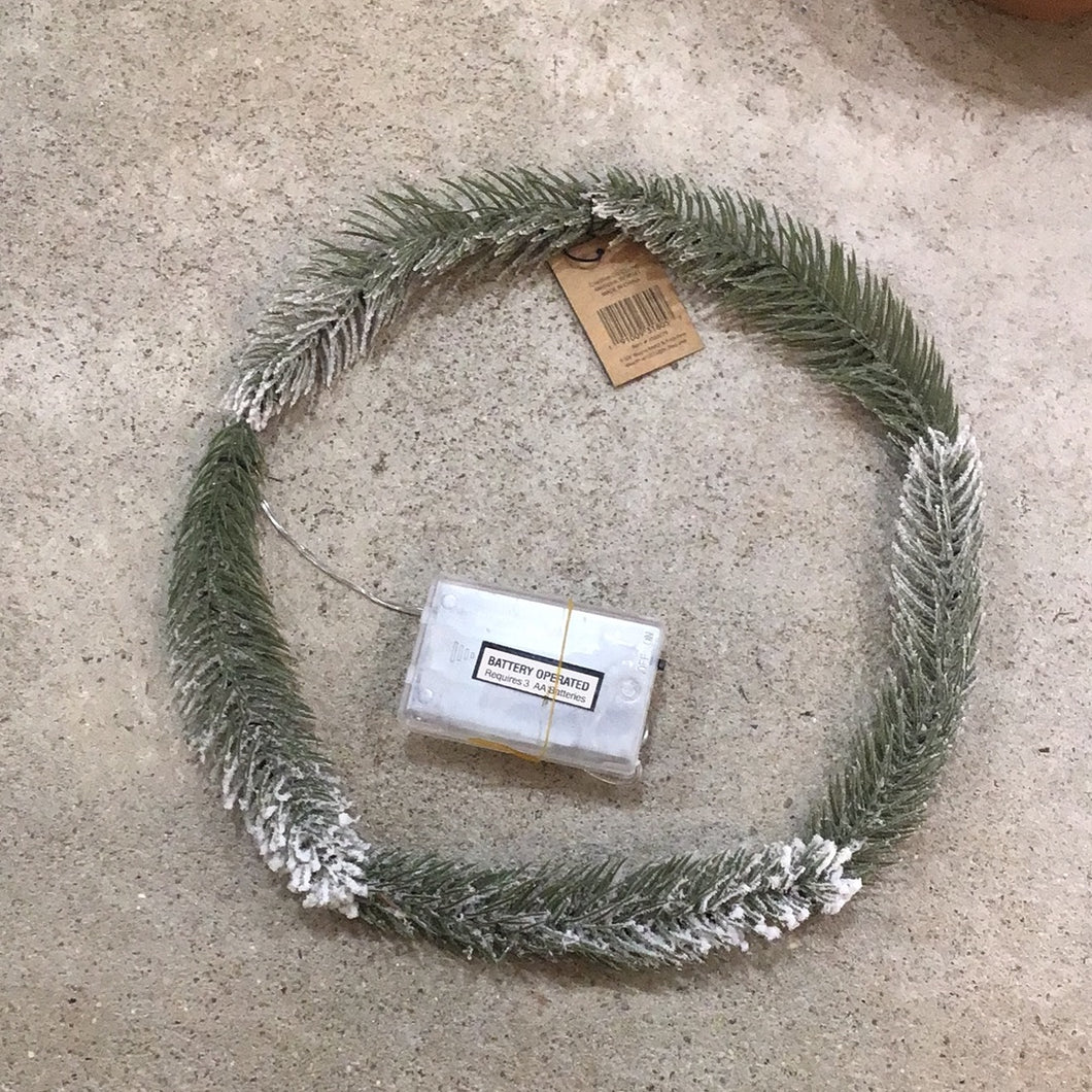 Round Metal & Faux Pine Wreath w/ LED Light
